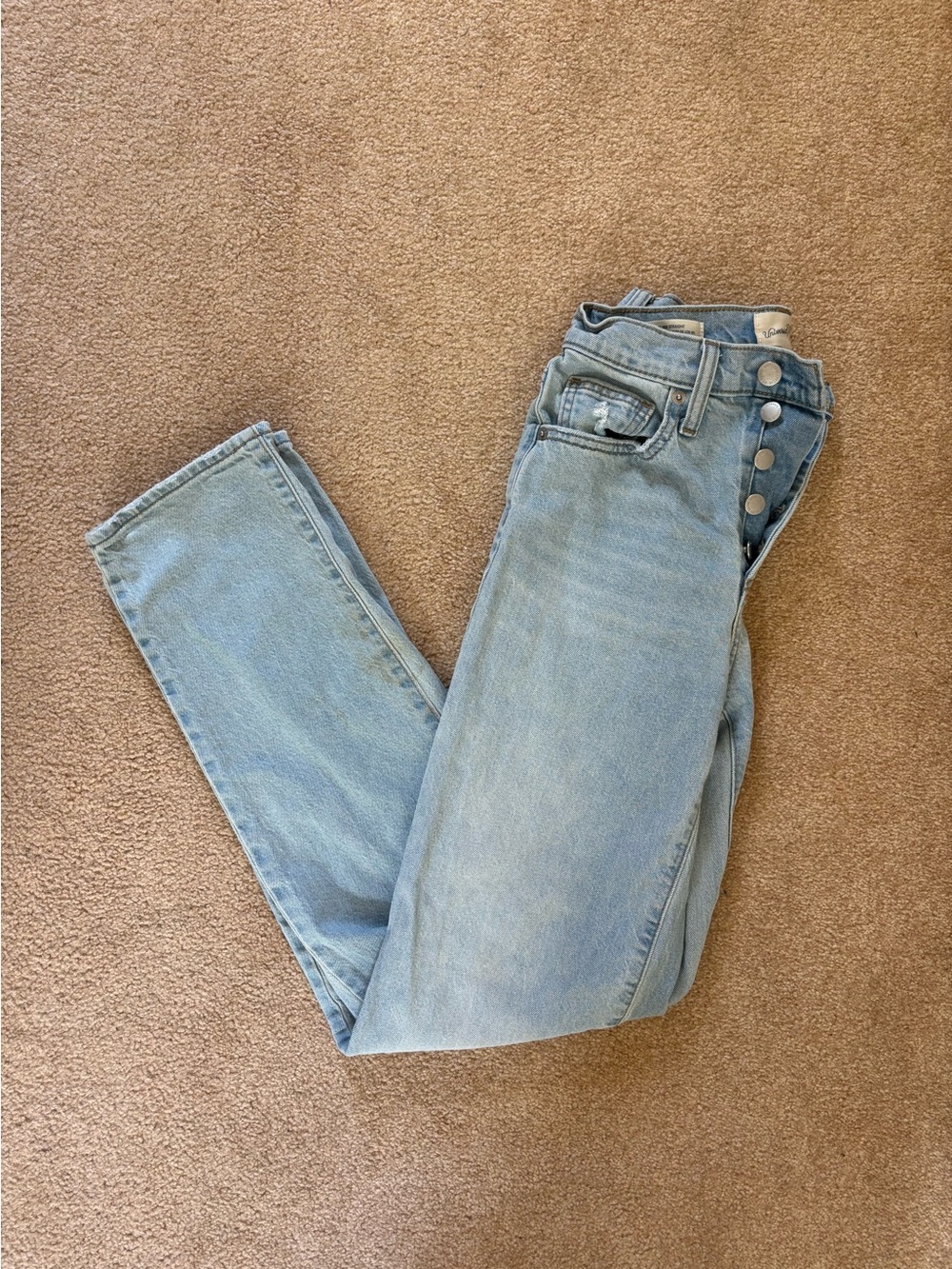 Universal Thread Light Blue High-Rise Button-Fly Jeans